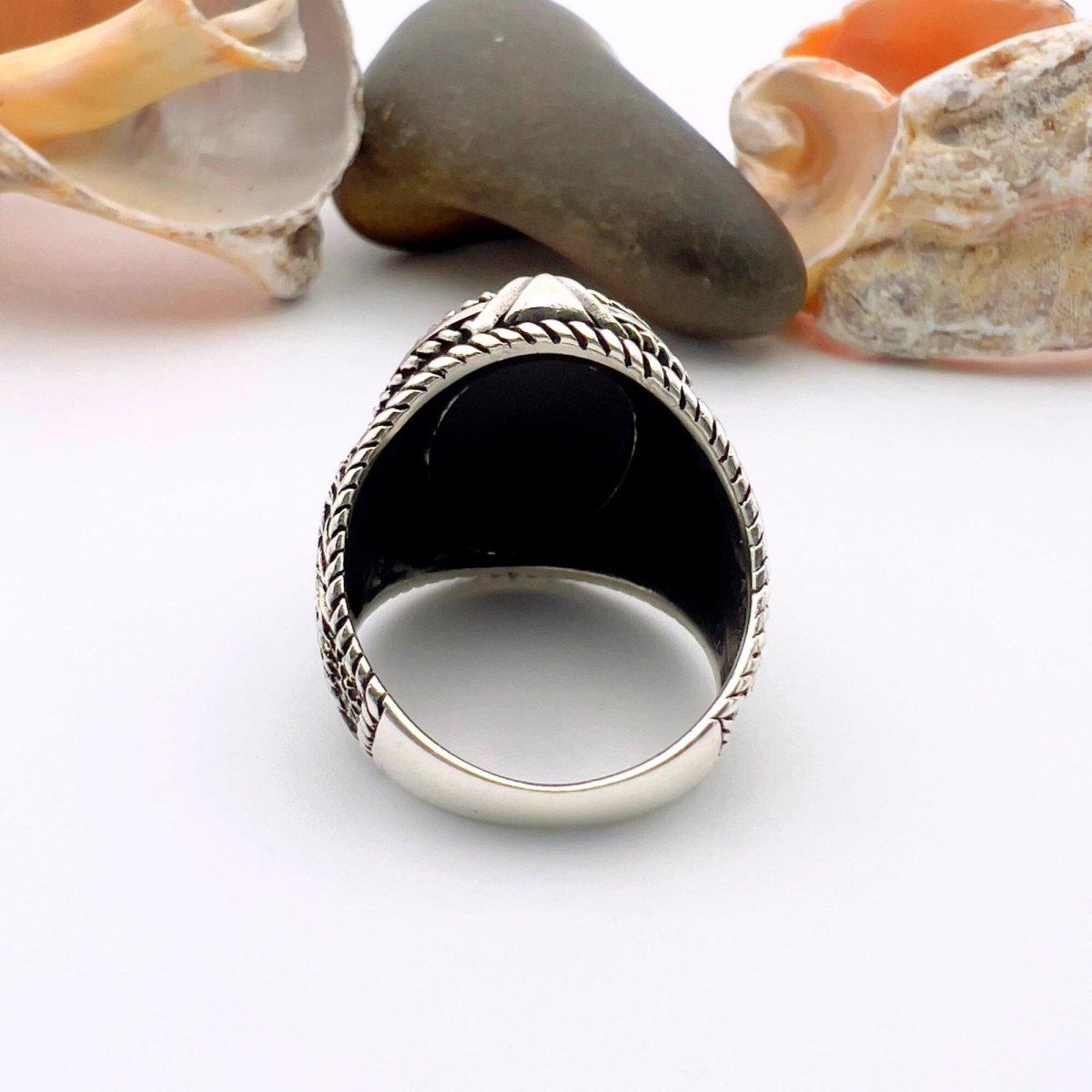 Onyx Men's Silver Ring