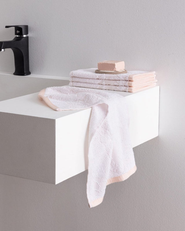 Opale 4 - Pack Cotton Hand Towel Set, Blush Pink - TryAladdin