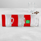 Premium Pasabahce Mila Teeglas Set mit Griff - 145ml 3er-Pack