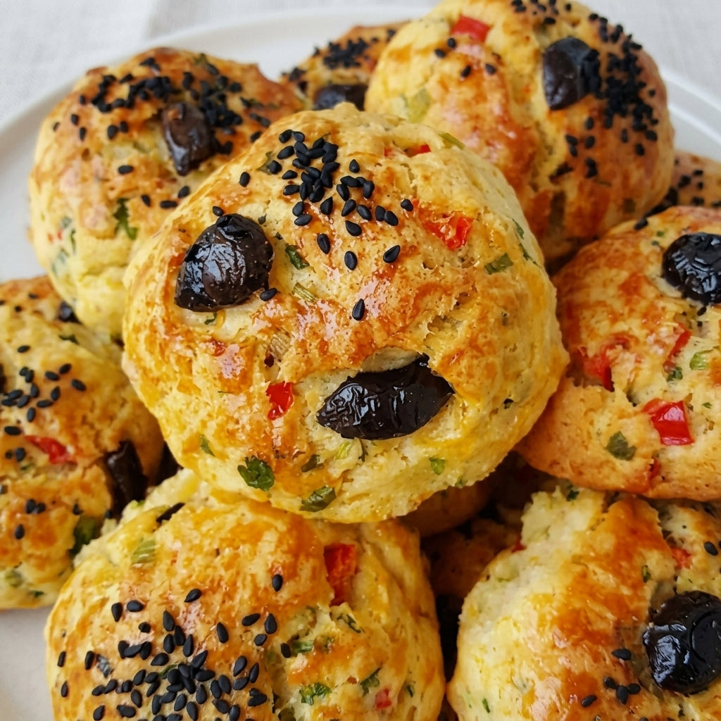 Türkisches Gebäck - Pogaca mit Oliven