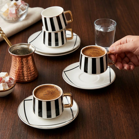Professional Porcelain Turkish Coffee Cup Set - 12 Pieces