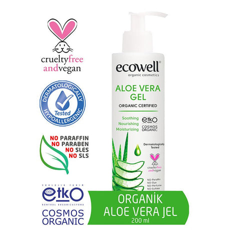 Organic Aloe Vera Gel - Hydrating & Soothing for Face, Body, Scalp - TryAladdin