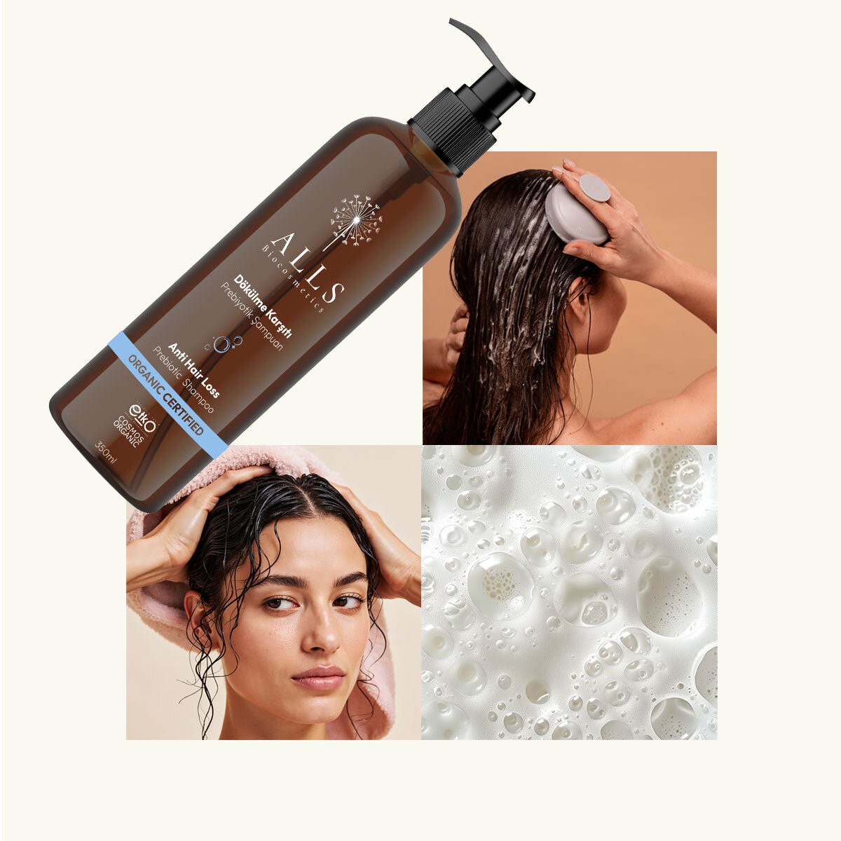 Organic Anti - Hair Loss Strengthening Prebiotic Shampoo with Caffeine & Botanicals - TryAladdin