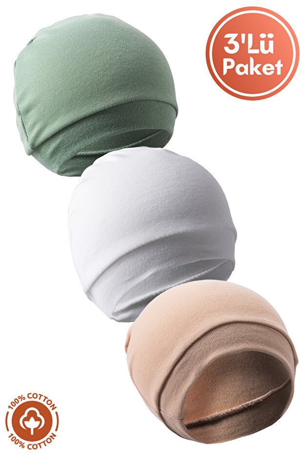 Organic cotton Baby Beanie Set - 3 - Pack - TryAladdin