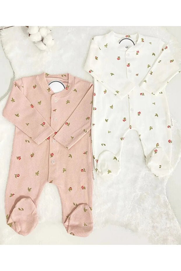 Organic Cotton Baby Girl Floral Romper Set - Newborn & Infant Apparel - TryAladdin