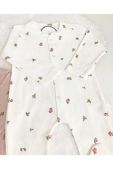 Organic Cotton Baby Girl Floral Romper Set - Newborn & Infant Apparel - TryAladdin