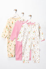 Organic Cotton Baby Girl Jumpsuit & Bodysuit Set - 3 - Piece - TryAladdin