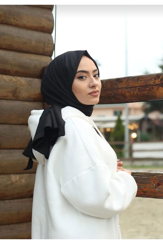 Organic Cotton Jazz Scarf - Lightweight & Soft Black Hijab () - TryAladdin