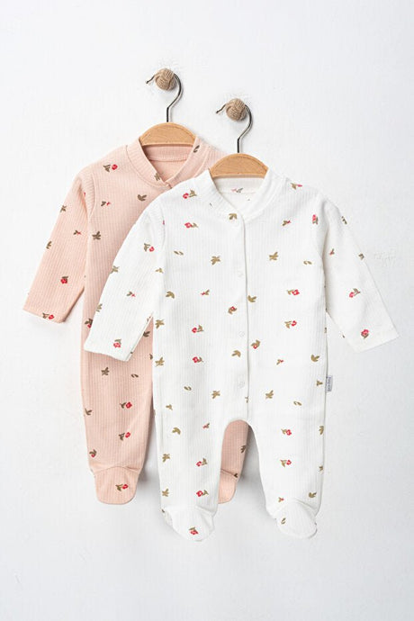 Organic Floral Newborn Girl Romper Set - 2 - Piece Cotton Set - TryAladdin