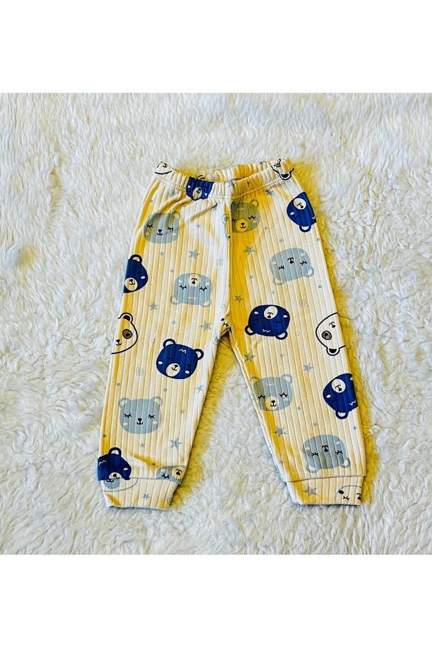 Organic Newborn Blue Bear Ribbed Cotton Baby Set - 2 - Piece - TryAladdin