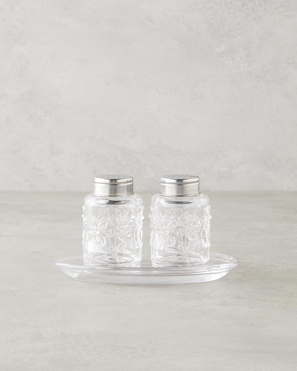 Premium Transparent Glass Salt Pepper Shaker Set Professional Kitchenware