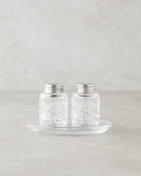 Premium Transparent Glass Salt Pepper Shaker Set Professional Kitchenware