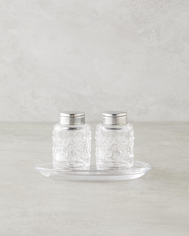 Premium Transparent Glass Salt Pepper Shaker Set Professional Kitchenware