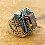 Ottoman Style Multi - Color Zultanite Men's Ring - TryAladdin