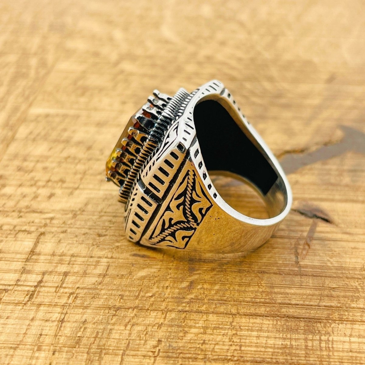 Ottoman Style Multi - Color Zultanite Men's Ring