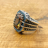 Ottoman Style Multi - Color Zultanite Stone Men's Ring