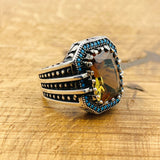 Ottoman Style Multi - Color Zultanite Stone Men's Ring