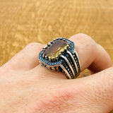 Ottoman Style Multi - Color Zultanite Stone Men's Ring