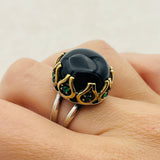 Oval Onyx Stone Women's Ring