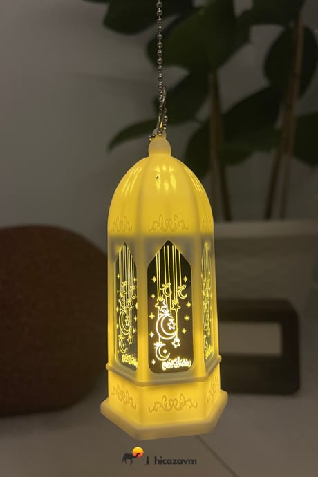 Oval Ramadan Decorative Lantern (White) - TryAladdin