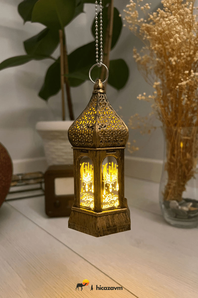 Oval Ramadan Lantern with Ceiling Shades (Metallic) - TryAladdin