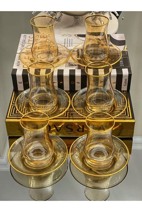 P H Panayir Home Lav Lux Premium Turkish Tea Glass Set - 12 Piece - TryAladdin
