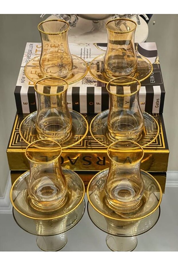 P H Panayir Home Lav Lux Premium Turkish Tea Glass Set - 12 Piece - TryAladdin