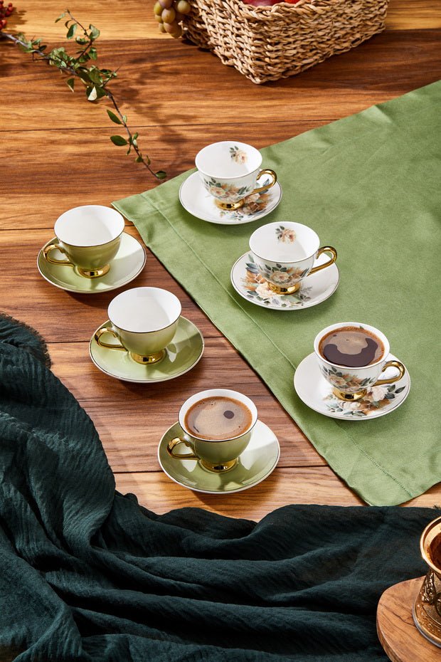 Paci Premium Botania Floral Gilded Turkish Coffee Cup - TryAladdin