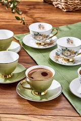 Paci Premium Botania Floral Gilded Turkish Coffee Cup - TryAladdin