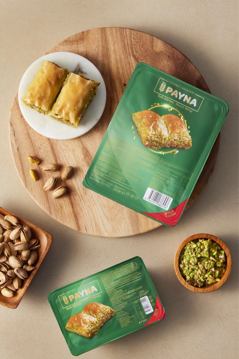 Packaged Roll Baklava with Pistachio - 6 Slices - TryAladdin