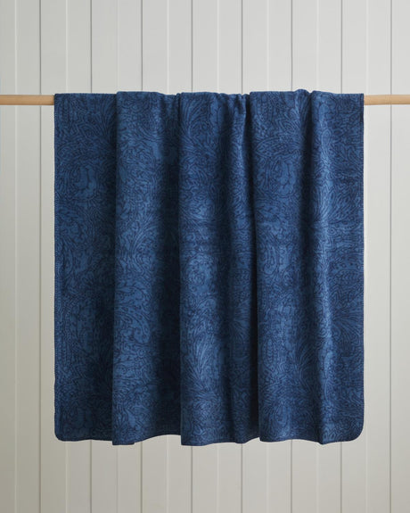 Premium-Paisley-Dream-Cotton-Double-Blanket-Navy-Blue