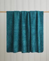 Premium Cotton Paisley Double Blanket   Dark Green 200x220cm