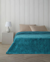 Professional Turkish Cotton Paisley Blanket - Single Size Navy