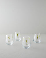 Professional Green Parsley Design Glassware Set   425ml Capacity   4 Pack