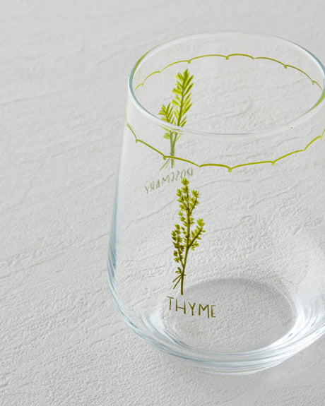 Professional Green Parsley Design Glassware Set - 425ml Capacity - 4-Pack