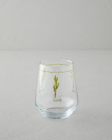 Professional Green Parsley Design Glassware Set   425ml Capacity   4 Pack