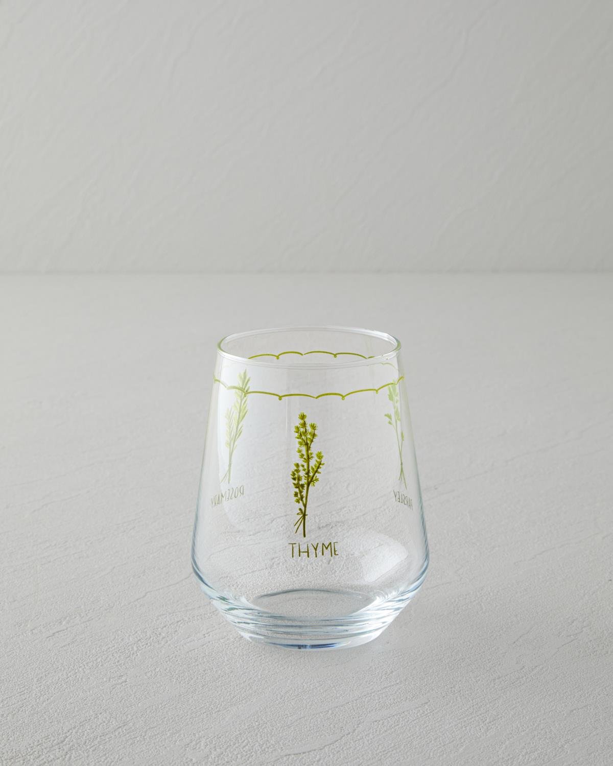 Professional Green Parsley Design Glassware Set   425ml Capacity   4 Pack