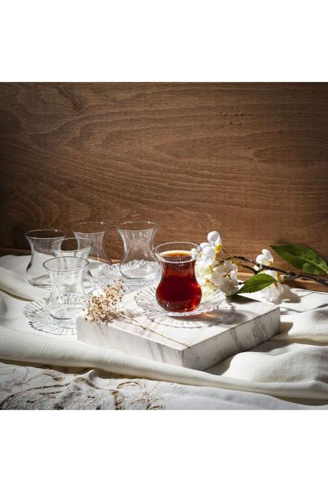 Pasabahce Aurora Premium Turkish Tea Glassware Set - 12 - Piece - TryAladdin