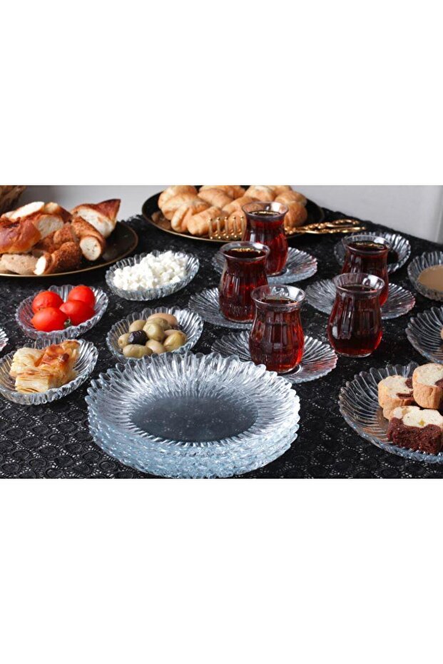 Pasabahce Aurora Professional Turkish Breakfast & Tea Serving Set - 24 Piece - TryAladdin