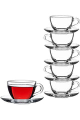 Pasabahce Basic Glass Turkish Tea & Coffee Cup Set - 238ml, 12 - Piece - TryAladdin