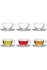 Pasabahce Basic Glass Turkish Tea & Coffee Cup Set - 238ml, 12 - Piece - TryAladdin