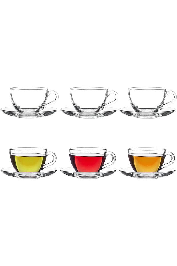 Pasabahce Basic Glass Turkish Tea & Coffee Cup Set - 238ml, 12 - Piece - TryAladdin