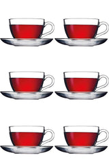 Pasabahce Basic Glass Turkish Tea & Coffee Cup Set - 238ml, 12 - Piece - TryAladdin