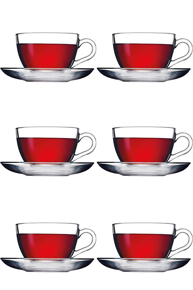 Pasabahce Basic Glass Turkish Tea & Coffee Cup Set - 238ml, 12 - Piece - TryAladdin