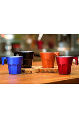 Pasabahce Casablanca Metallic Vibrant Espresso Cup Set - 4 - Piece - TryAladdin