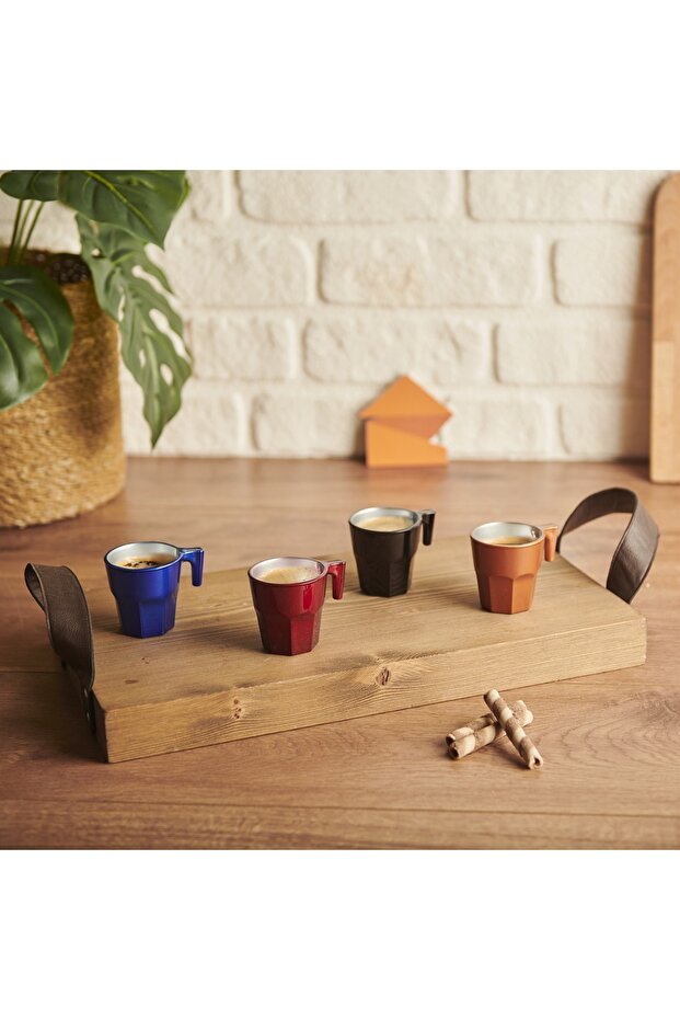 Pasabahce Casablanca Premium Metallic Espresso Cup Set - 4 x 70ml - TryAladdin