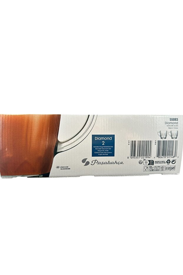 Pasabahce Diamond Handled Glass Set - 2 x 245ml - TryAladdin