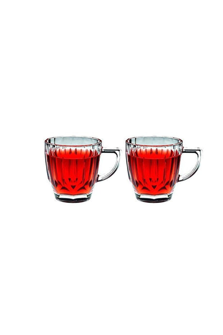 Pasabahce Diamond Handled Glass Set - 2 x 245ml - TryAladdin