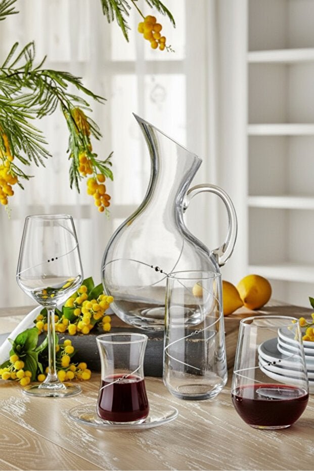 Pasabahce Elegance 61 - Piece Premium Glassware Set - Water & Tea Collection - TryAladdin