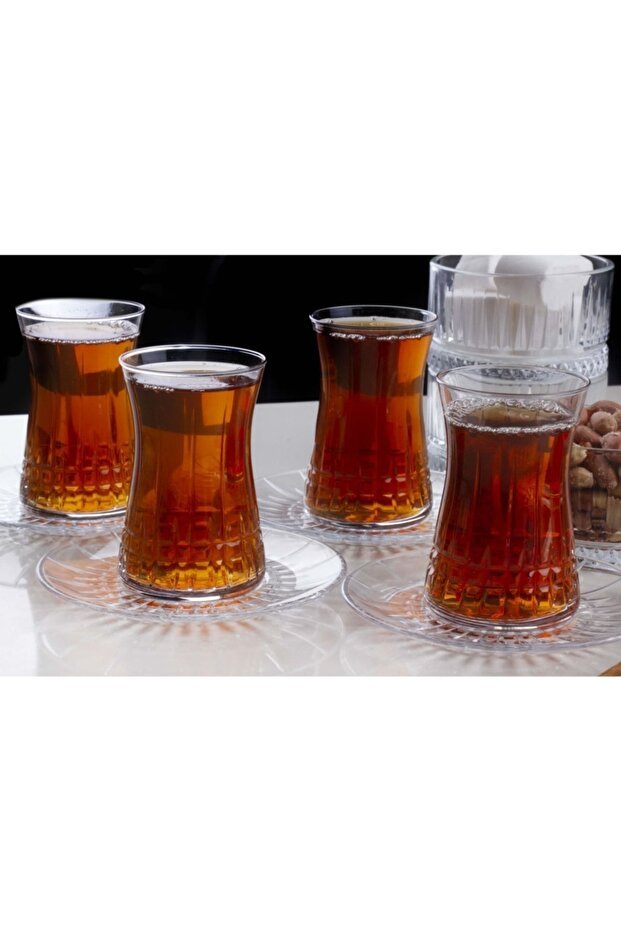 Pasabahce Elysia 6 - Person Turkish Tea & Dessert Serving Set - Premium Glassware - TryAladdin